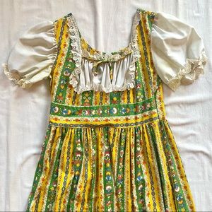 Vintage 1970s Cottage Dirndl Dress